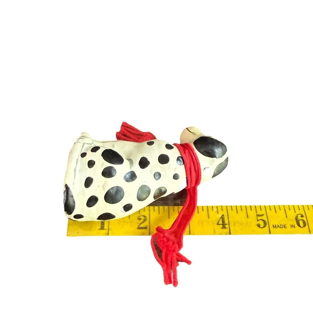 Folk Art Dog Paper Mache /Plastic  Dalmatian Dog Christmas Tree Ornament Scarf
